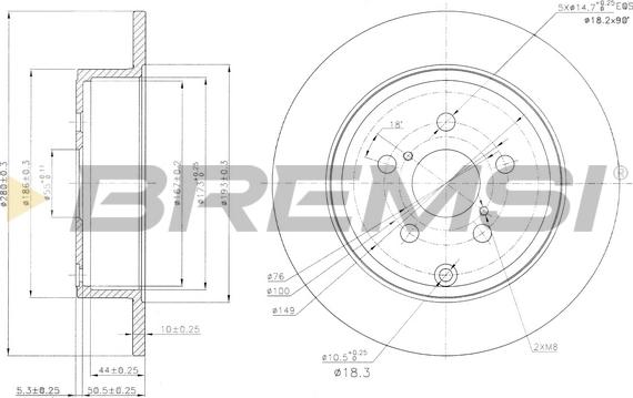 Bremsi CD7406S - Гальмівний диск autozip.com.ua