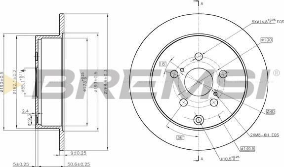 Bremsi CD7485S - Гальмівний диск autozip.com.ua