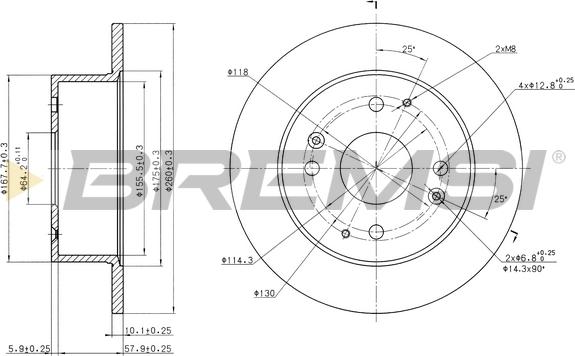 Bremsi CD7488S - Гальмівний диск autozip.com.ua