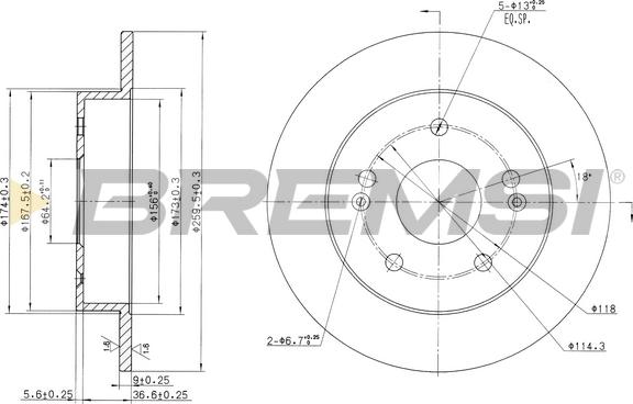 Bremsi CD7483S - Гальмівний диск autozip.com.ua