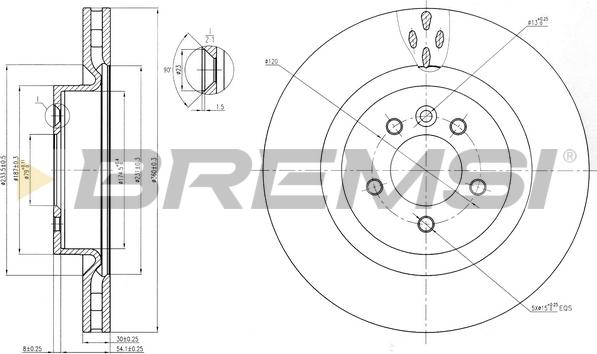 Bremsi CD7434V - Гальмівний диск autozip.com.ua