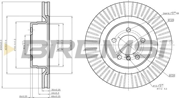 Bremsi CD7436V - Гальмівний диск autozip.com.ua