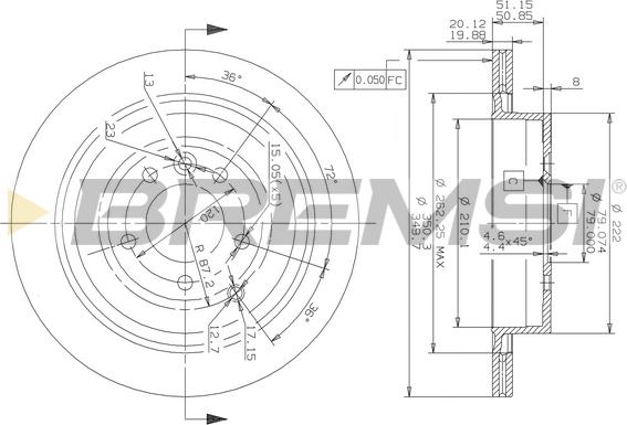 Bremsi CD7433V - Гальмівний диск autozip.com.ua