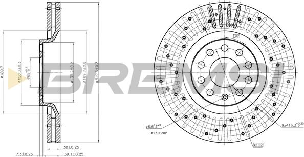 Bremsi CD7422V - Гальмівний диск autozip.com.ua