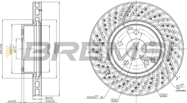 Bremsi CD7427V - Гальмівний диск autozip.com.ua