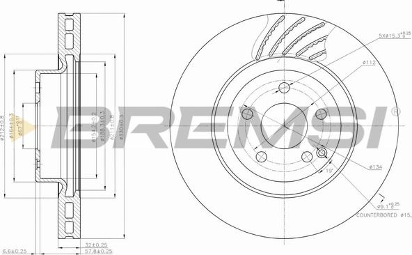 Bremsi CD7595V - Гальмівний диск autozip.com.ua