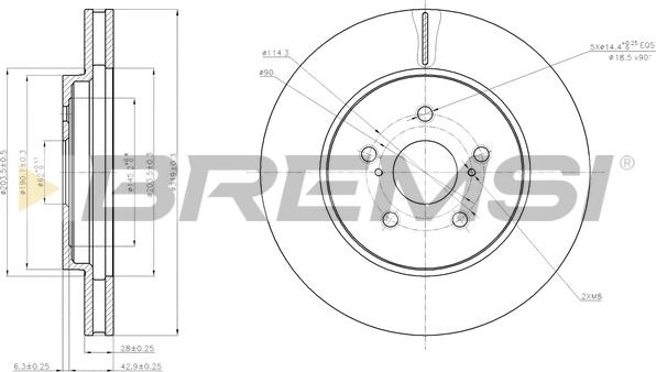 Bremsi CD7544V - Гальмівний диск autozip.com.ua