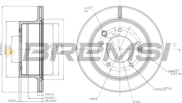 Bremsi CD7543V - Гальмівний диск autozip.com.ua