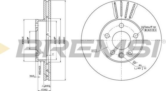 Bremsi CD7559V - Гальмівний диск autozip.com.ua