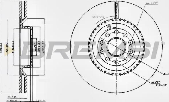 Bremsi CD7504V - Гальмівний диск autozip.com.ua