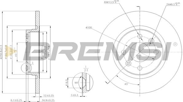 Bremsi CD7502S - Гальмівний диск autozip.com.ua