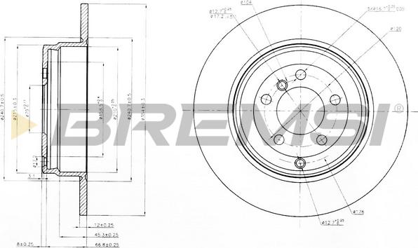 Bremsi CD7518S - Гальмівний диск autozip.com.ua