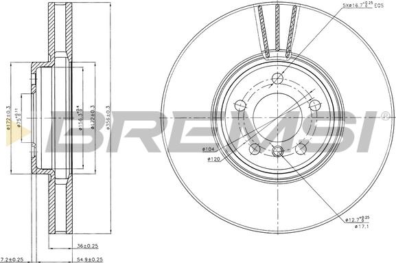 Bremsi CD7584V - Гальмівний диск autozip.com.ua