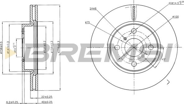 Bremsi CD7587V - Гальмівний диск autozip.com.ua