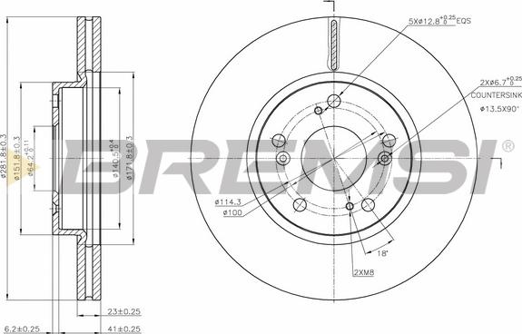 Bremsi CD7539V - Гальмівний диск autozip.com.ua