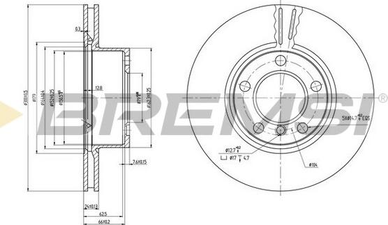 Bremsi CD7536V - Гальмівний диск autozip.com.ua