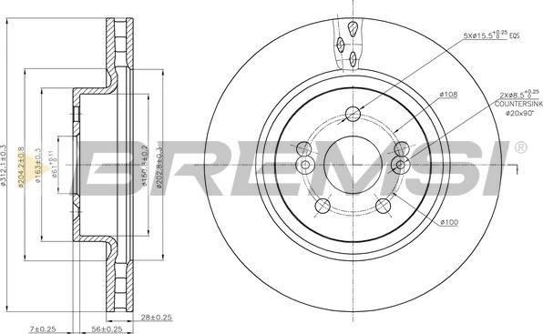 Bremsi CD7524V - Гальмівний диск autozip.com.ua