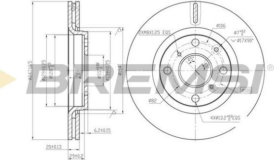 Bremsi CD7527V - Гальмівний диск autozip.com.ua