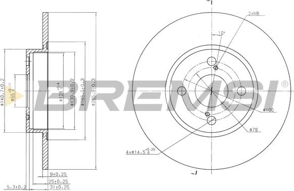 Bremsi CD7576S - Гальмівний диск autozip.com.ua