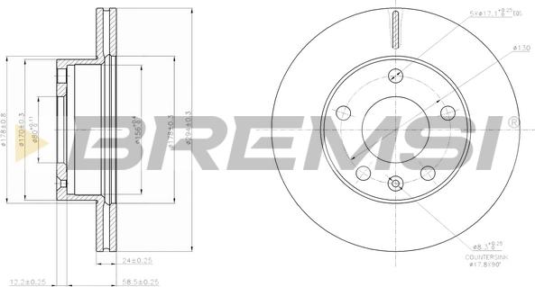Bremsi CD7640V - Гальмівний диск autozip.com.ua