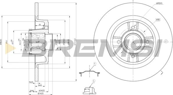 Bremsi CD7641S - Гальмівний диск autozip.com.ua