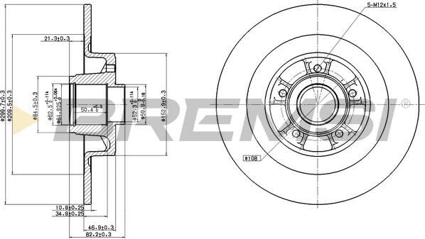 Bremsi CD7655S - Гальмівний диск autozip.com.ua