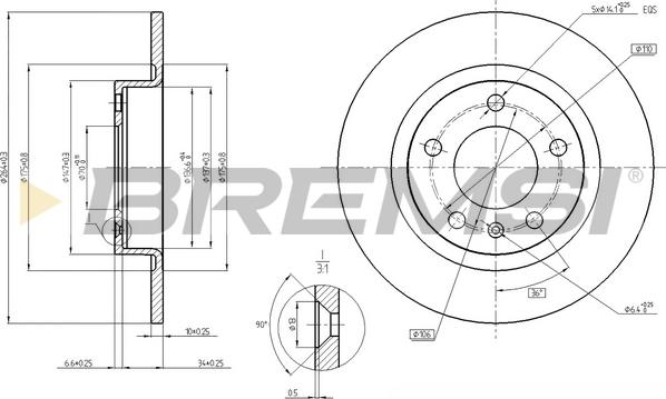 Bremsi CD7651S - Гальмівний диск autozip.com.ua