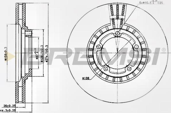 Bremsi CD7658V - Гальмівний диск autozip.com.ua