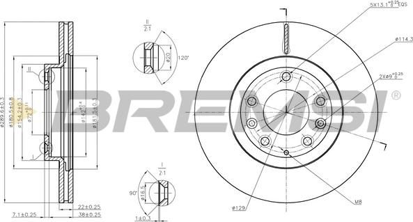 Bremsi CD7657V - Гальмівний диск autozip.com.ua