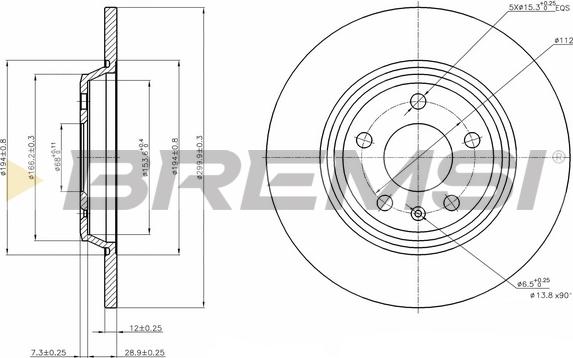 Bremsi CD7666S - Гальмівний диск autozip.com.ua