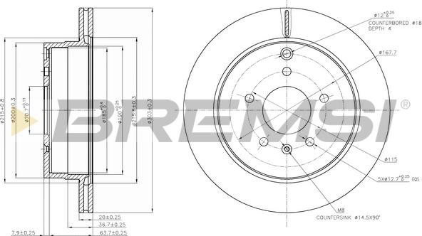 Bremsi CD7660V - Гальмівний диск autozip.com.ua