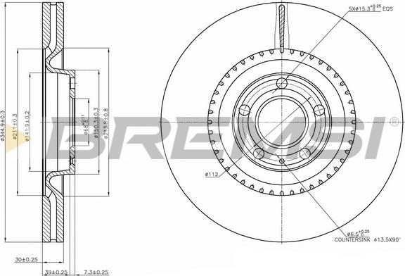 Bremsi CD7661V - Гальмівний диск autozip.com.ua