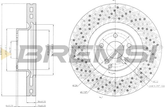 Bremsi CD7662V - Гальмівний диск autozip.com.ua