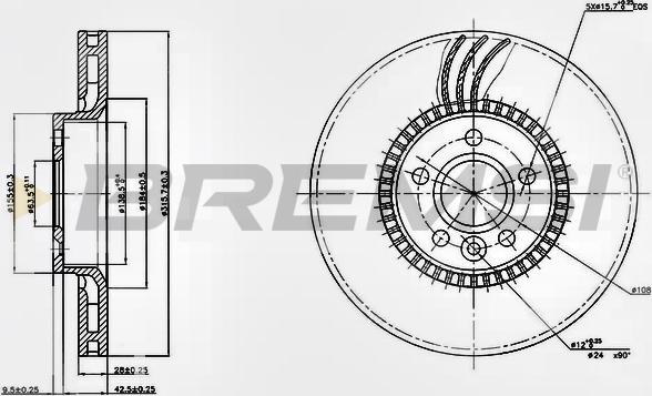 Bremsi CD7607V - Гальмівний диск autozip.com.ua