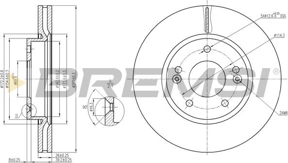 Bremsi CD7619V - Гальмівний диск autozip.com.ua