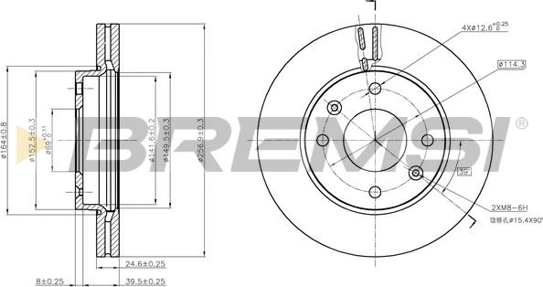 Bremsi CD7614V - Гальмівний диск autozip.com.ua