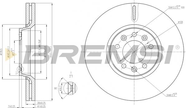 Bremsi CD7615V - Гальмівний диск autozip.com.ua