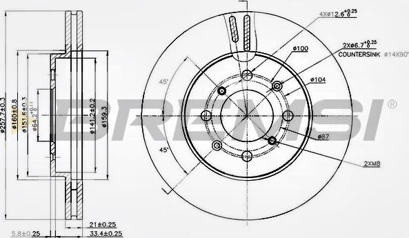 Bremsi CD7610V - Гальмівний диск autozip.com.ua