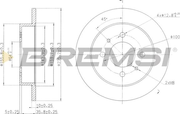 Bremsi CD7613S - Гальмівний диск autozip.com.ua