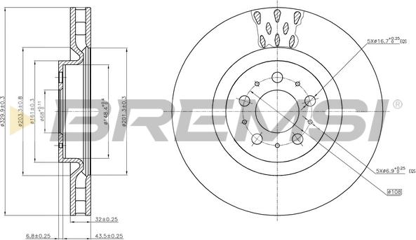 Bremsi CD7682V - Гальмівний диск autozip.com.ua