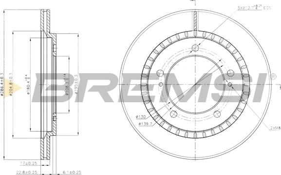 Bremsi CD7687V - Гальмівний диск autozip.com.ua