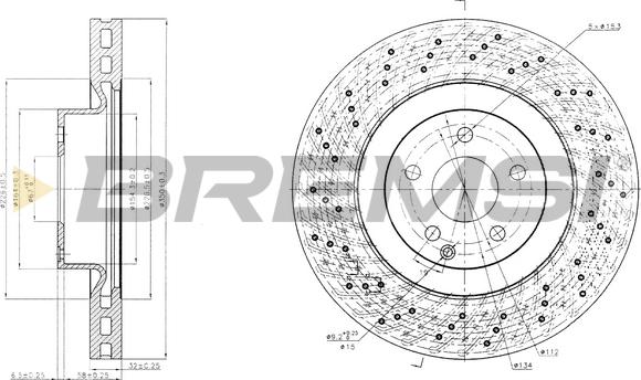 Bremsi CD7639V - Гальмівний диск autozip.com.ua