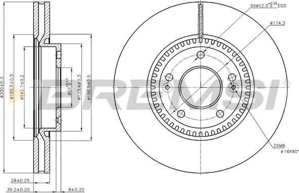 Bremsi CD7630V - Гальмівний диск autozip.com.ua