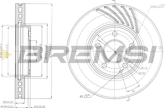 Bremsi CD7638V - Гальмівний диск autozip.com.ua