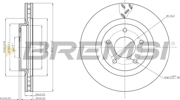 Bremsi CD7624V - Гальмівний диск autozip.com.ua