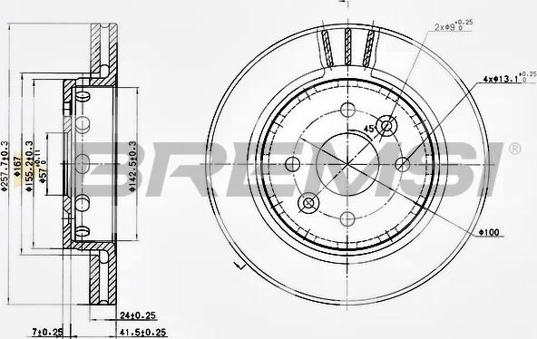 Bremsi CD7628V - Гальмівний диск autozip.com.ua