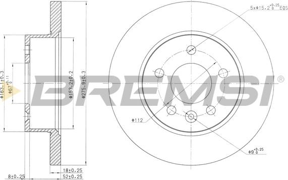 Bremsi CD7674S - Гальмівний диск autozip.com.ua