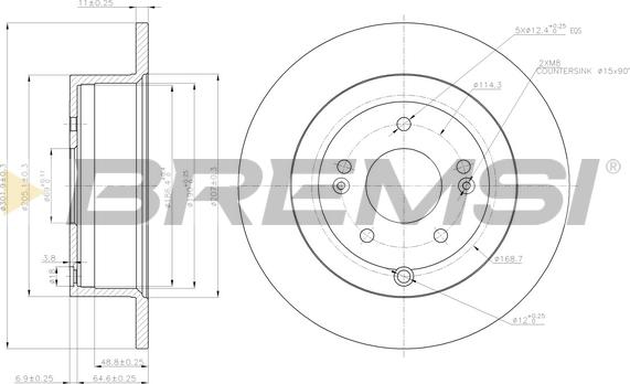 Bremsi CD7671S - Гальмівний диск autozip.com.ua