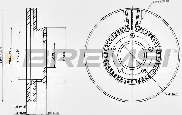 Bremsi CD7673V - Гальмівний диск autozip.com.ua