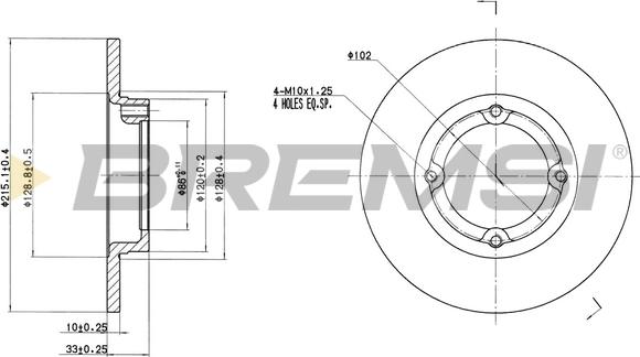 Bremsi CD7098S - Гальмівний диск autozip.com.ua